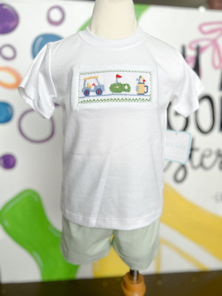 Boy's Golf Smocked Set