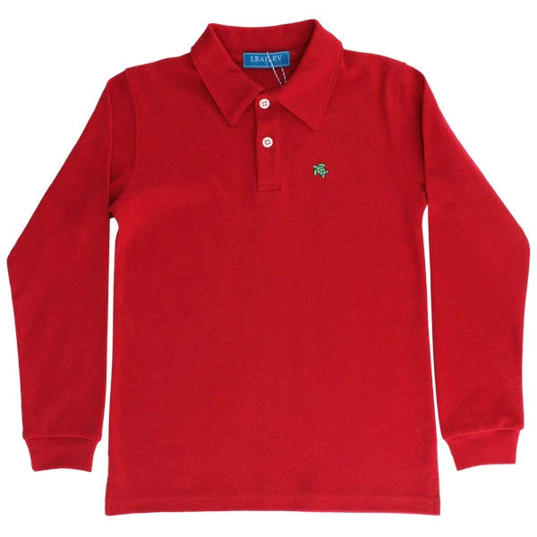 Harry Long Sleeve Red Polo