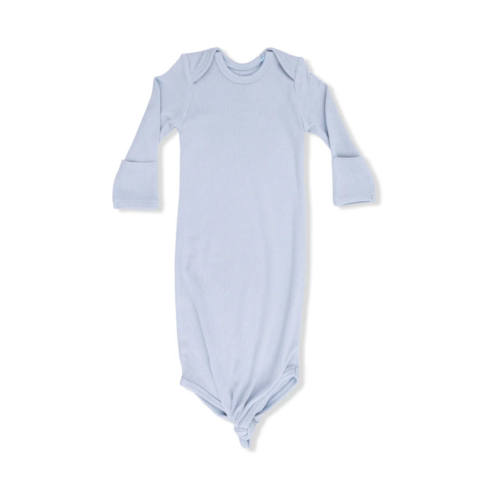 Knotted Gown- Blue Ribbed