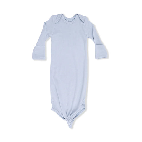 Knotted Gown- Blue Ribbed