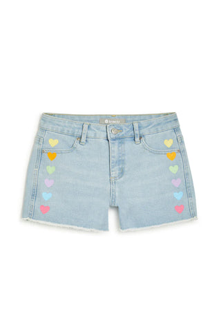 Colorful Hearts Denim Shorts