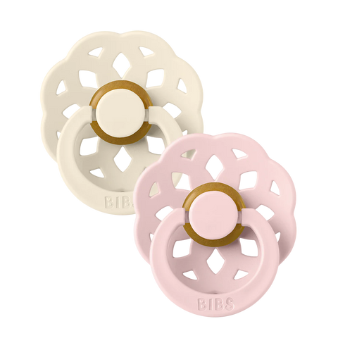 BIBS BOHEME 2 PACK - IVORY/BLOSSOM- ROUND (Size 2) NATURAL RUBBER
