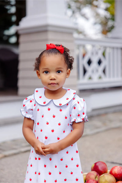 Maude's Peter Pan Collar Dress Egerton Apples With Nantucket Navy