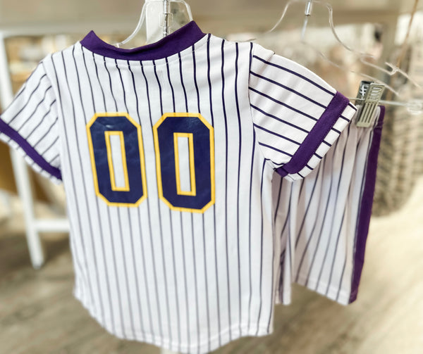 Purple & Gold Baseball Jersey Set