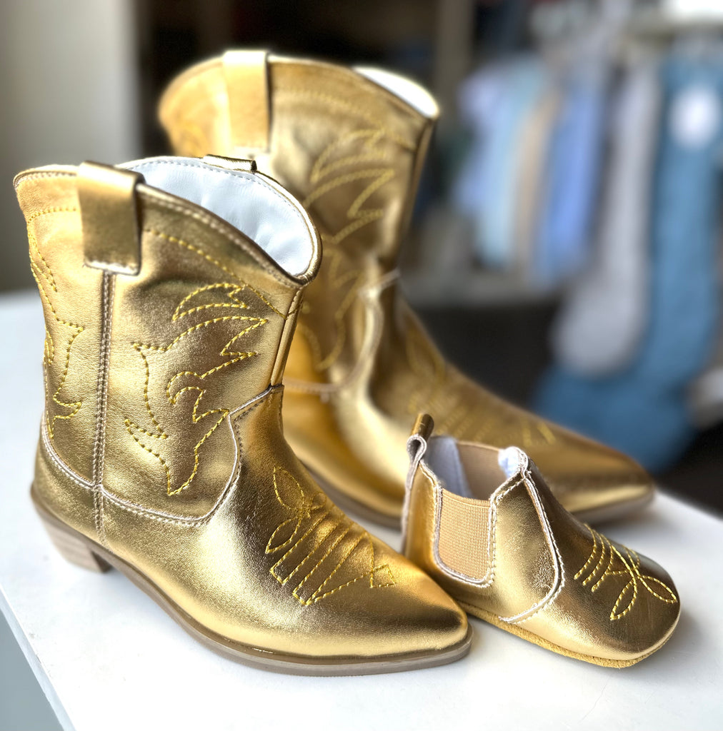 Crib Gold Metallic Boots