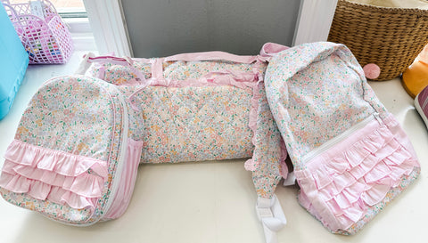 Pink Floral Nap Mat with Ruffles