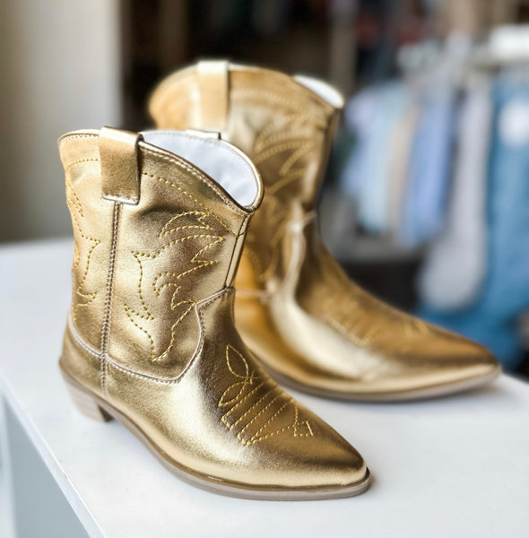 Gold Metallic Cowgirl Boots – Little Feet Boutique La