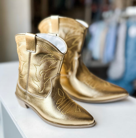 Gold Metallic Cowgirl Boots