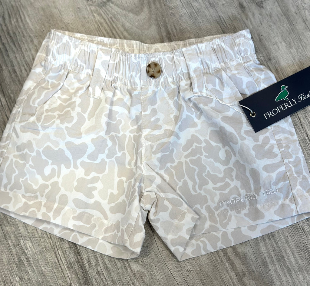 Mallard Shorts - Snow Camo with Light Tan