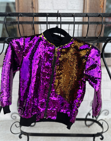 Purple & Gold Flip Sequin Jacket