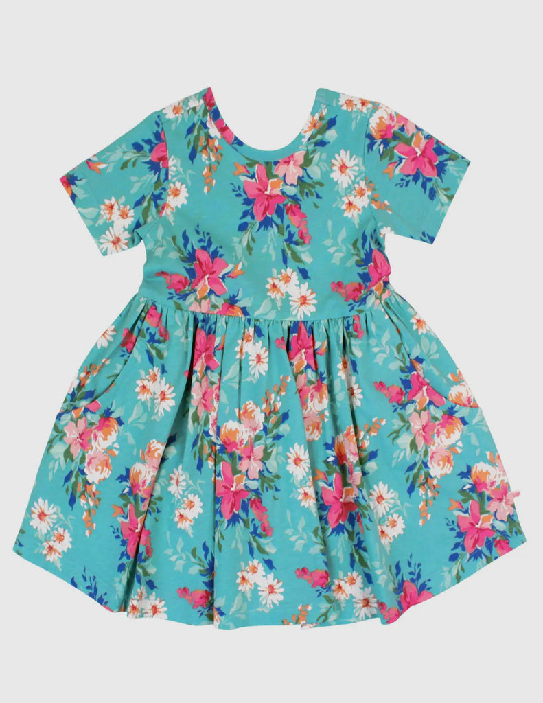 Fancy Me Floral Knit Short Sleeve Twirl Dress