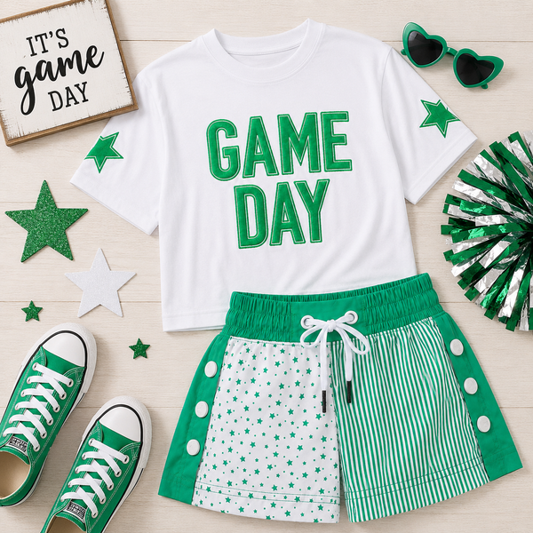 Color Block Shorts- Green