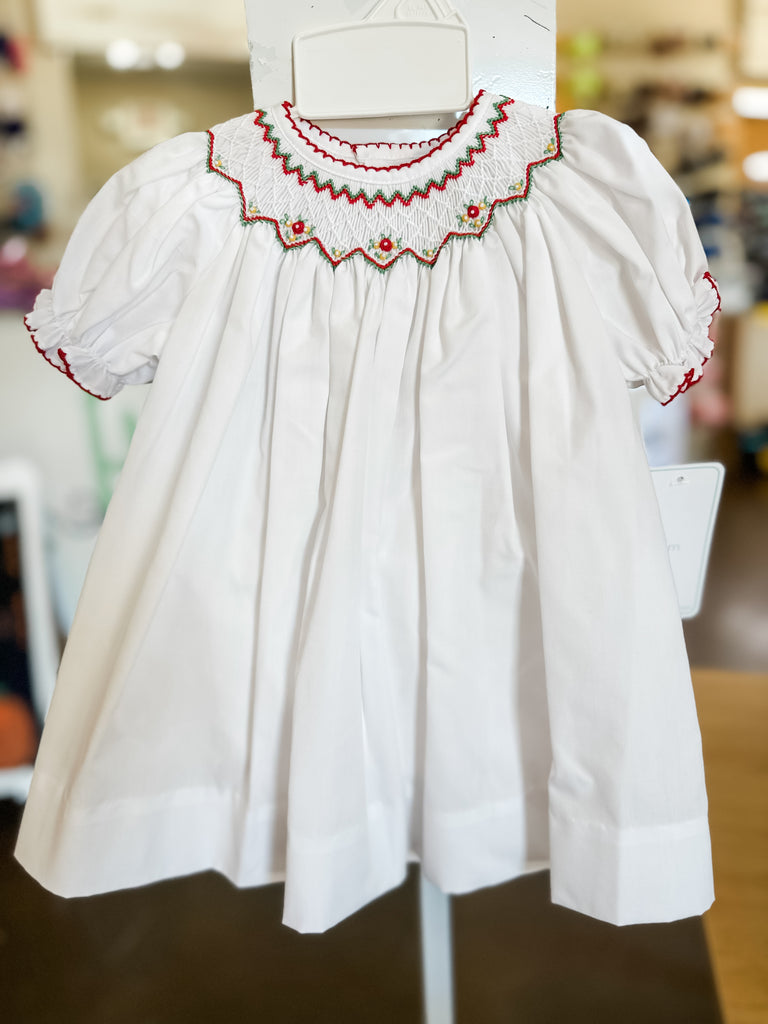 Holiday Bishop Smocked Dress