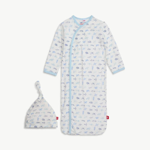 Airplanes Magnetic Me Gown + Hat Set