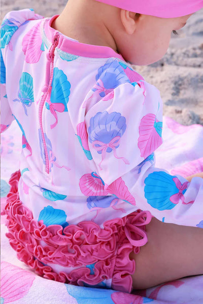 Long Sleeve Rashguard with Ruffles