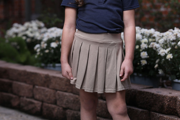 Pleated Khaki Skort