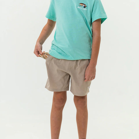 Youth Athletic Short= Heather Khaki / Venado Camo Liner