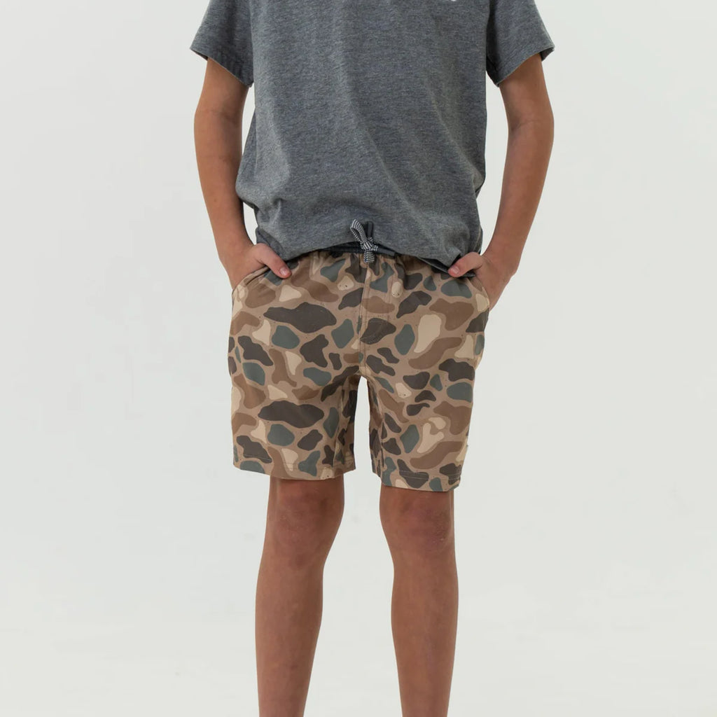Youth Athletic Short= Pintail Camo