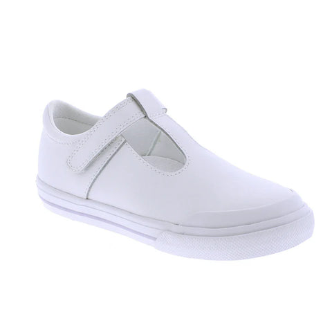 White Leather T- Strap