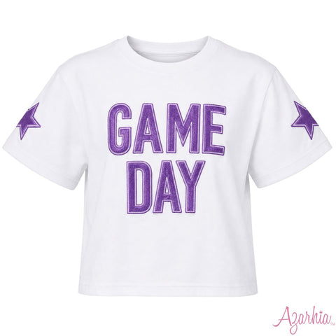Game Day Boxy Tee- Purple