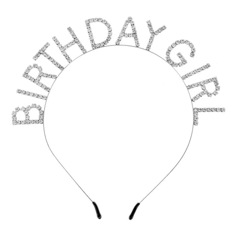 Rhinestone Birthday Girl Text Headband