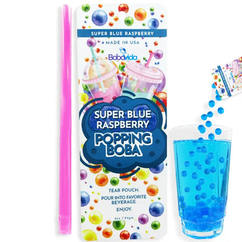 Bobavida Popping Boba Cotton Candy Single Serve- Blue Raspberry