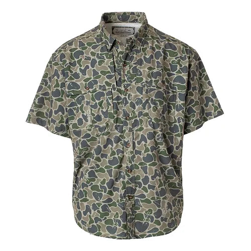 Youth S/S Backwoods Camo Button Down