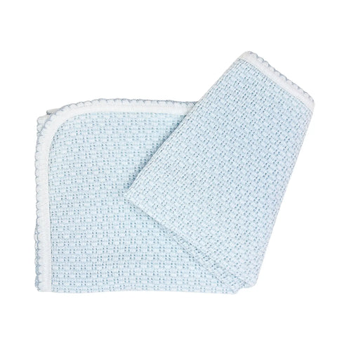 Solid Blue Knit Swaddle Blanket