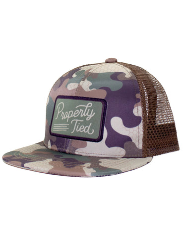 Boys Sportsman Trucker Hat Delta Woodland Camo