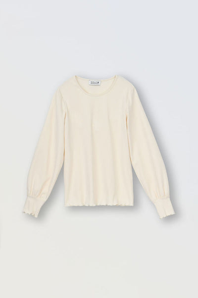 Off White Thin Long Sleeve Top