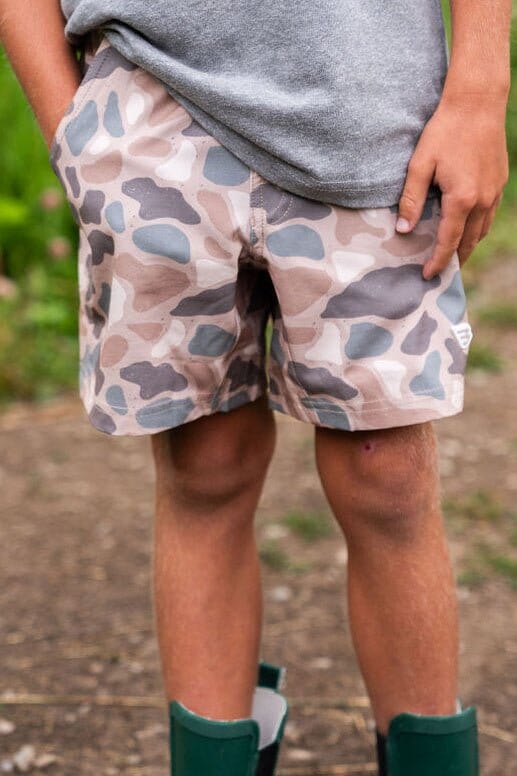 Youth Athletic Shorts- Pintail Camo