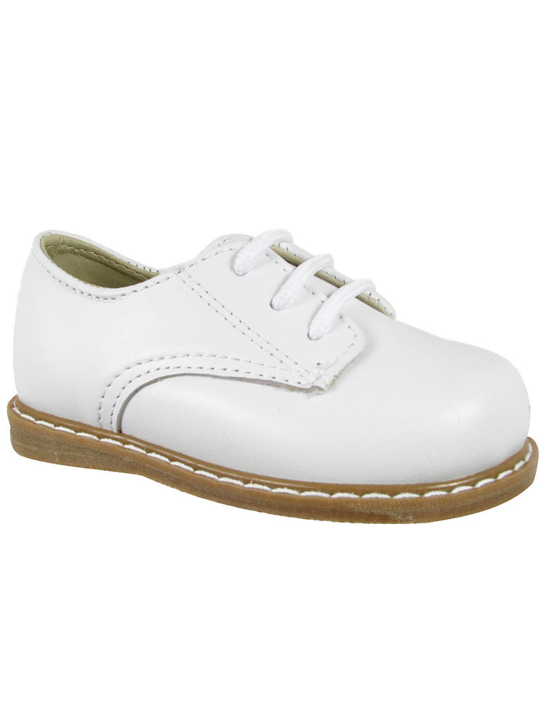 White Leather Leather Lace-Up Oxford