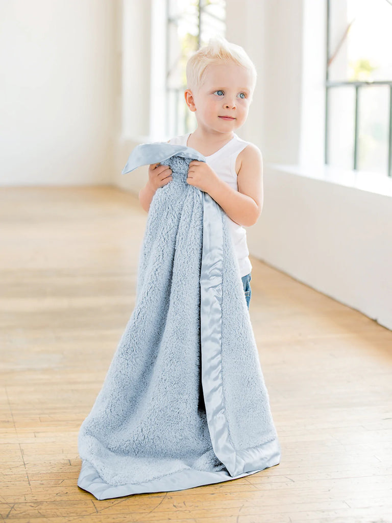 Chenille Baby Blanket-Blue
