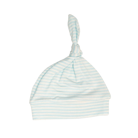 KNOTTED HAT- BLUE BUNNIES STRIPE
