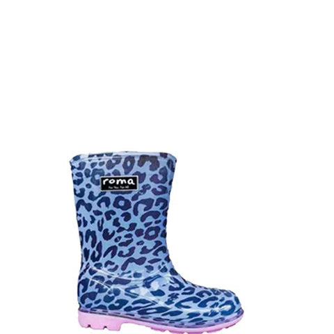 Kids Abel Rain Boots Pink Leopard