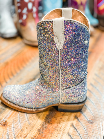 Mermaid Blue Shimmer Cowgirl Boots