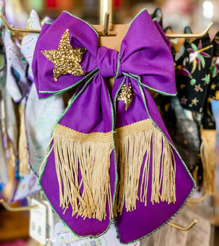 Fanci Bows-Purple With Gold Star