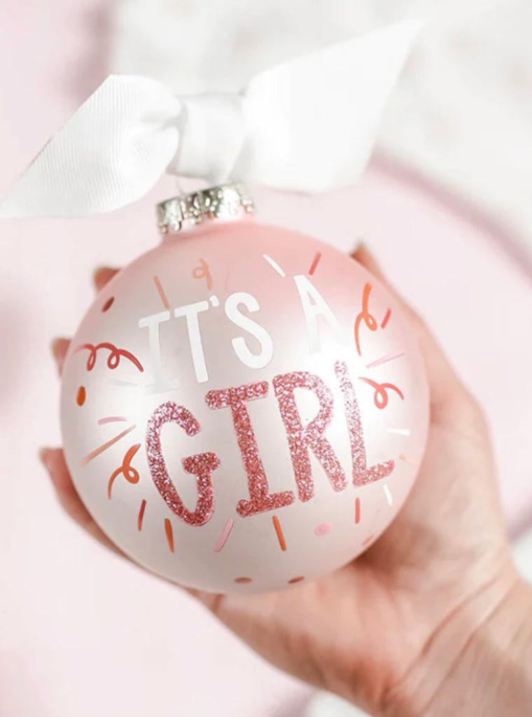ITS A GIRL! -Glass Ornament