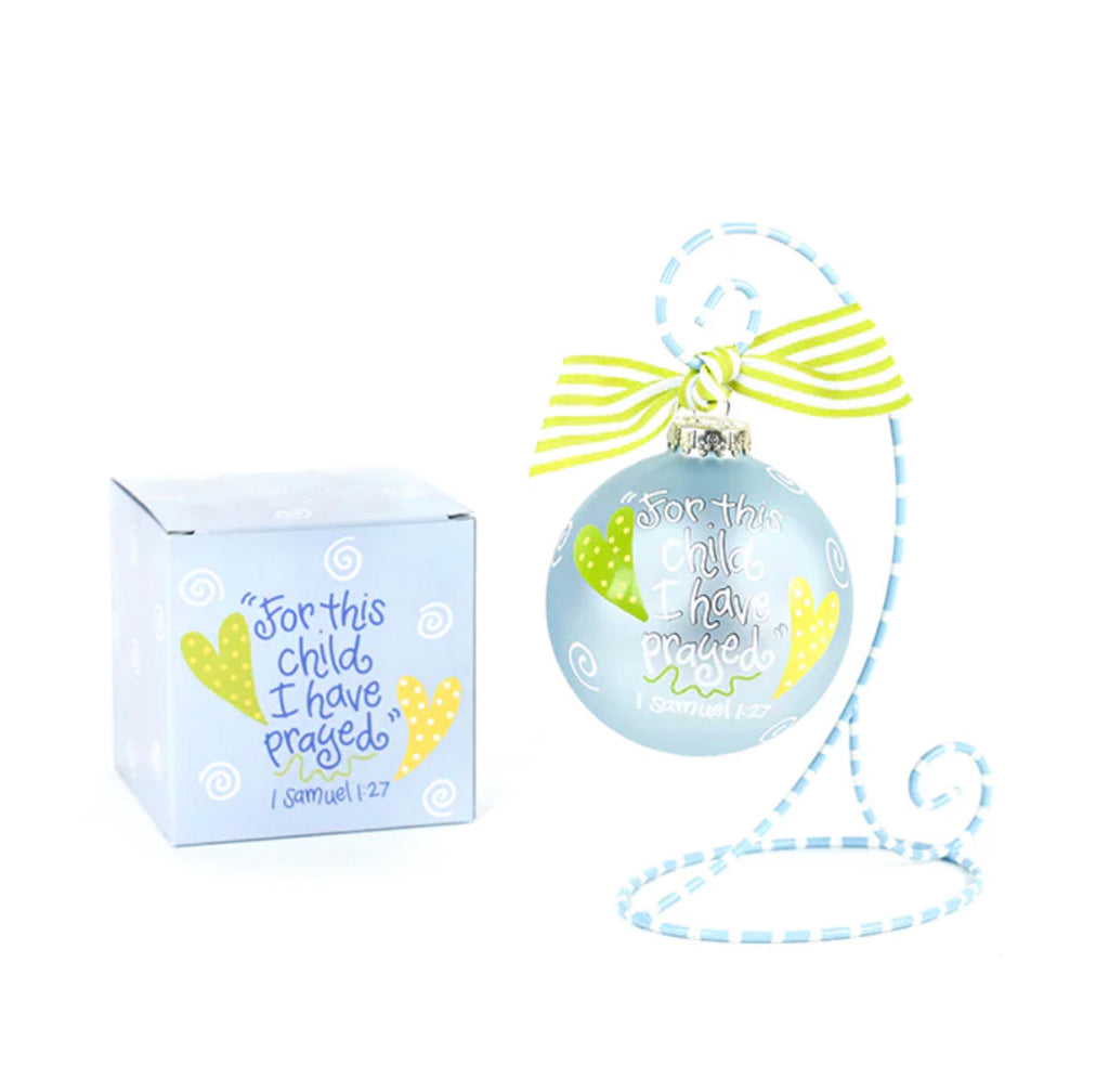 For This Child (blue)-Glass Ornament