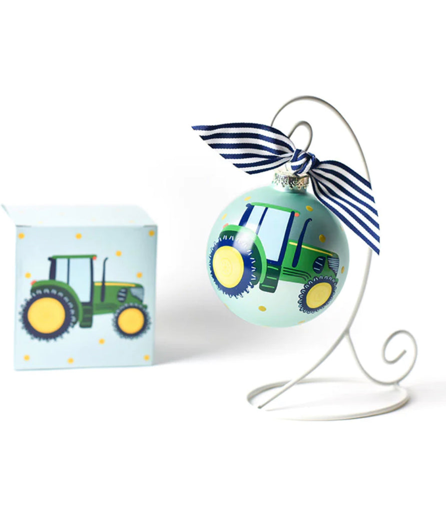On The Farm Tractor-Glass Ornament
